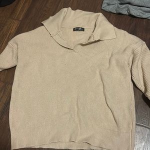 collared knit vneck sweater